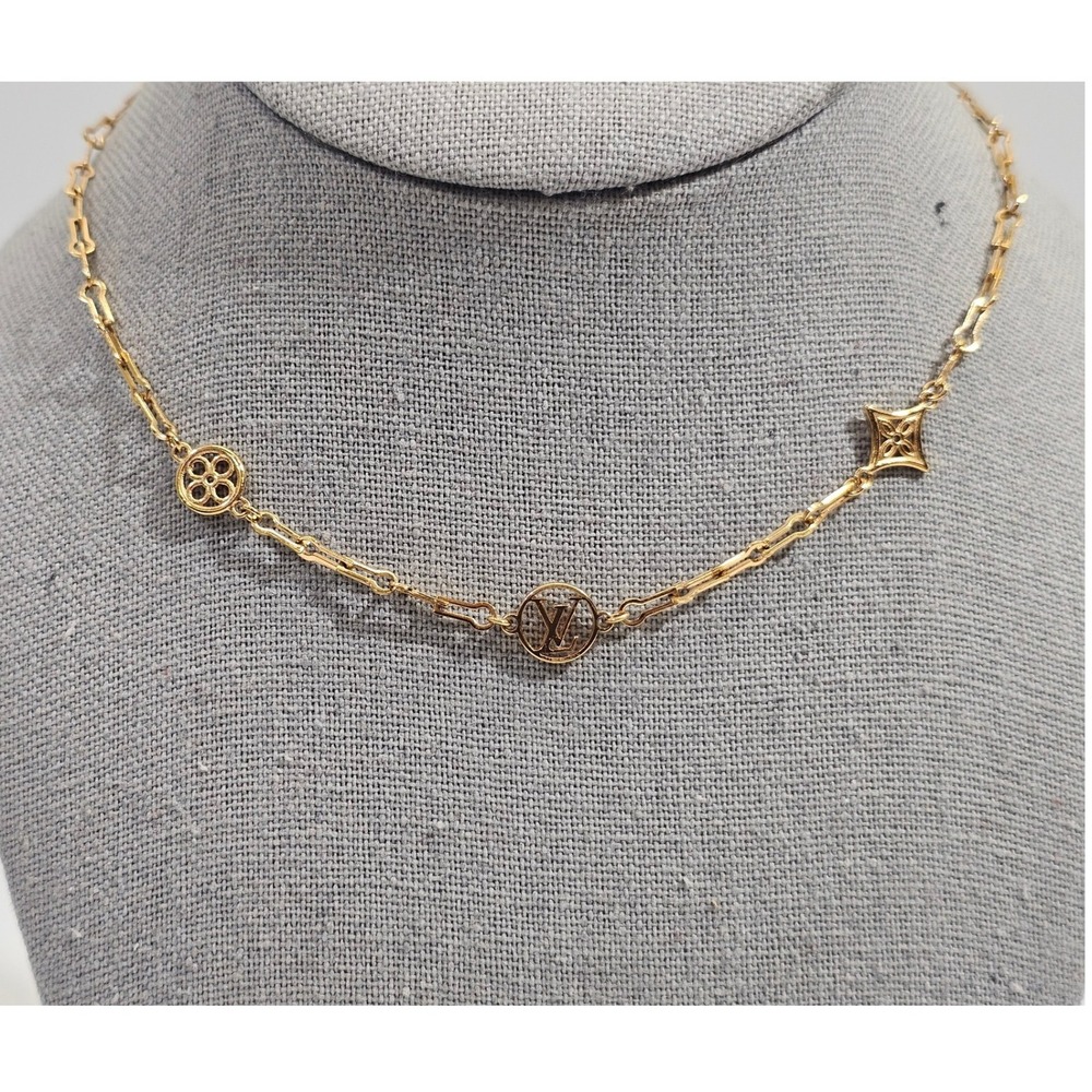 Louis Vuitton Collier Forever Young Necklace Gold Tone Adjustable Chain Jewelry